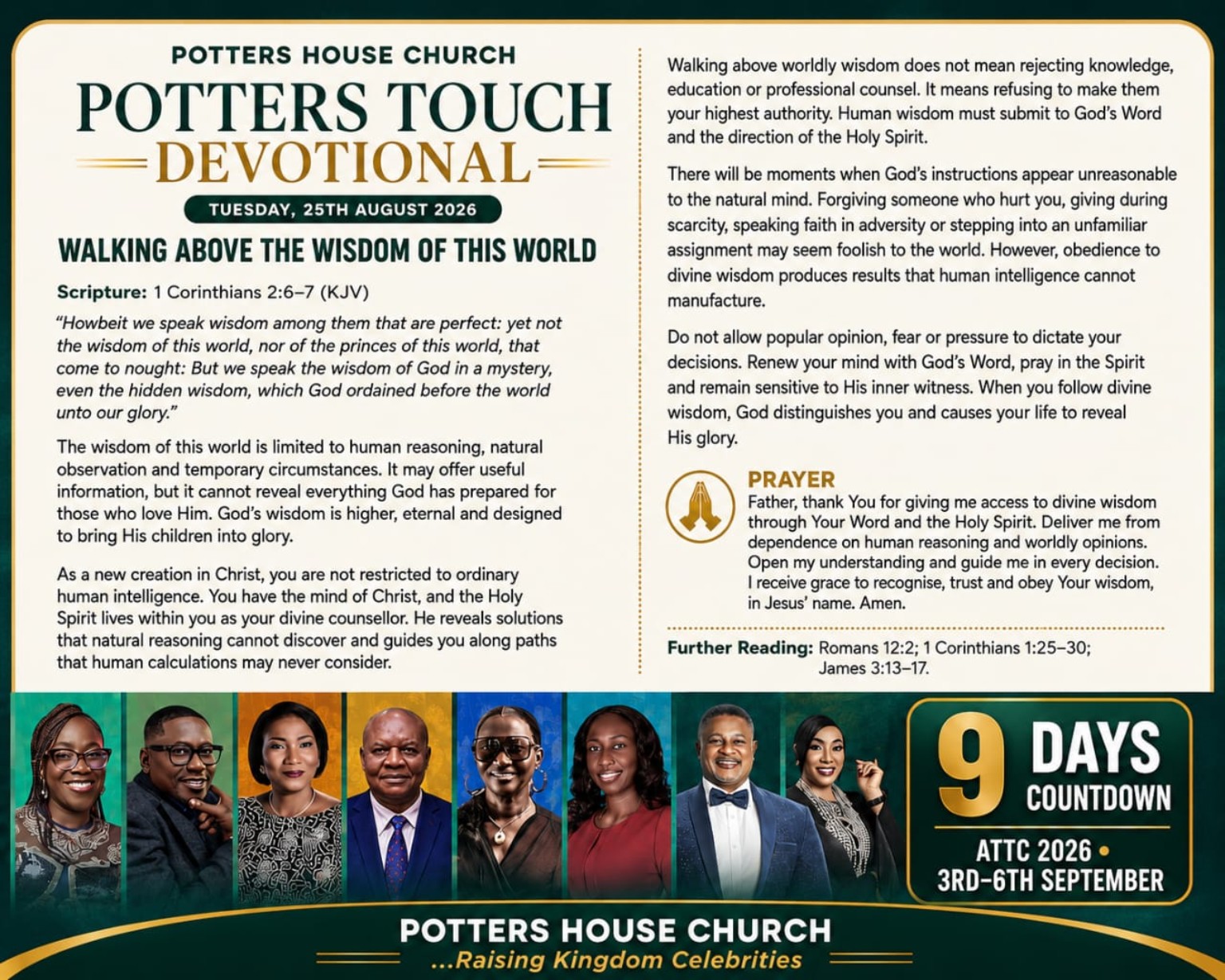 Walking Above the Wisdom of This World devotional design