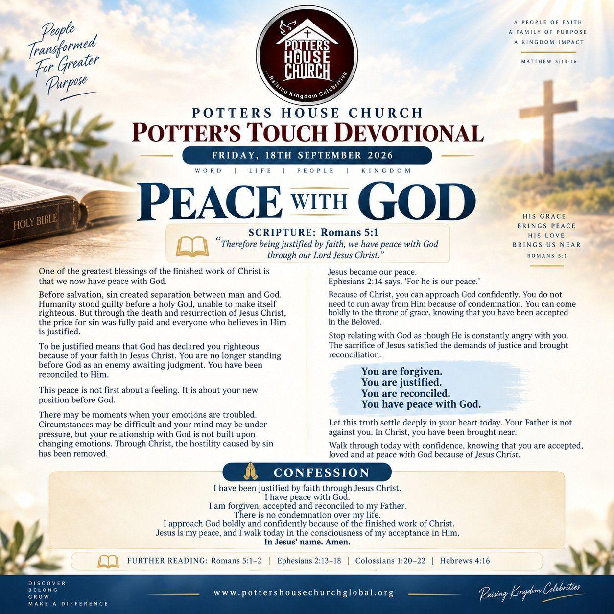 Peace with God devotional design