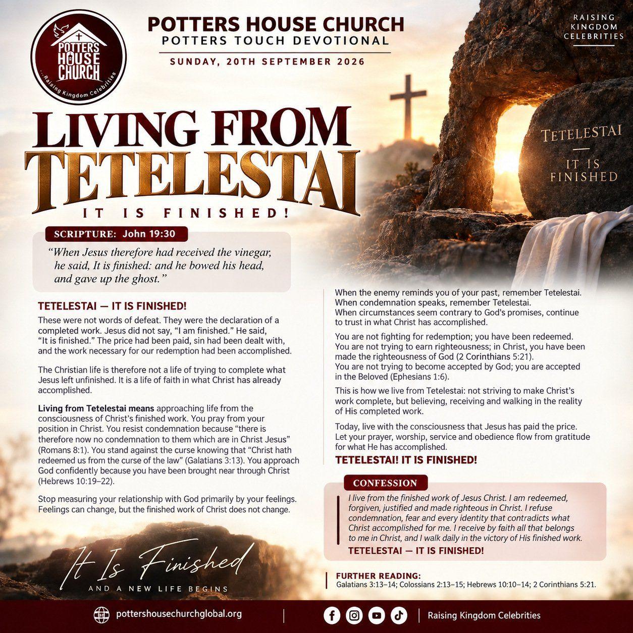 Living from Tetelestai: It Is Finished devotional design