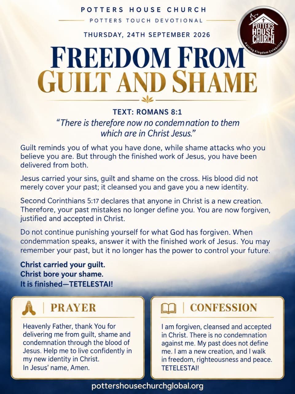 Freedom from Guilt and Shame devotional design