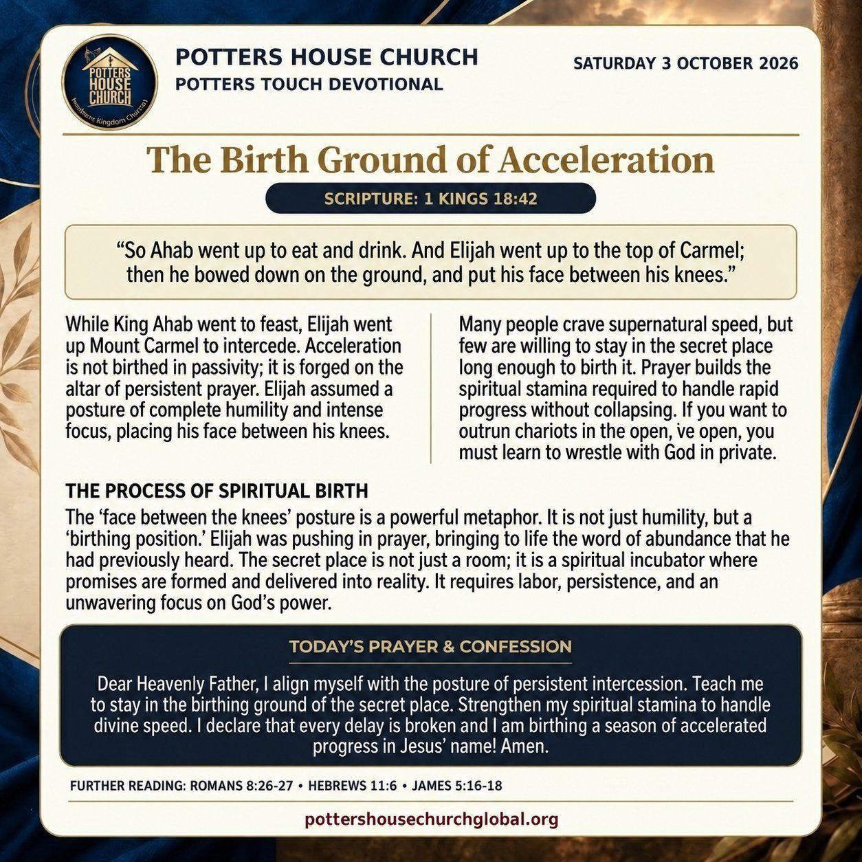 The Birth Ground of Acceleration devotional design