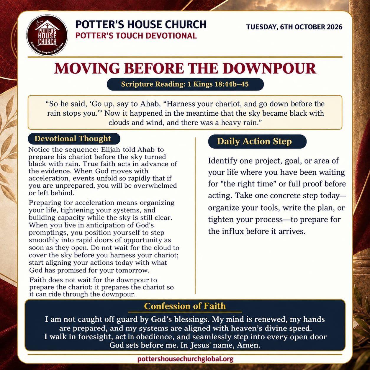 Moving Before the Downpour devotional design