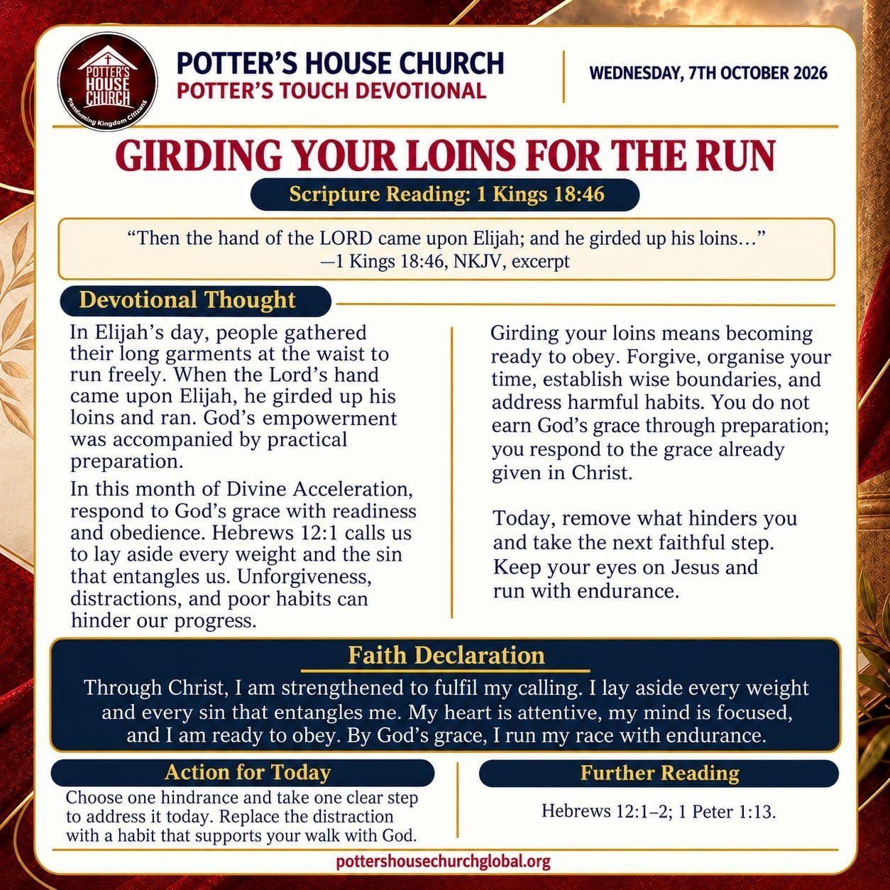Girding Your Loins for the Run devotional design
