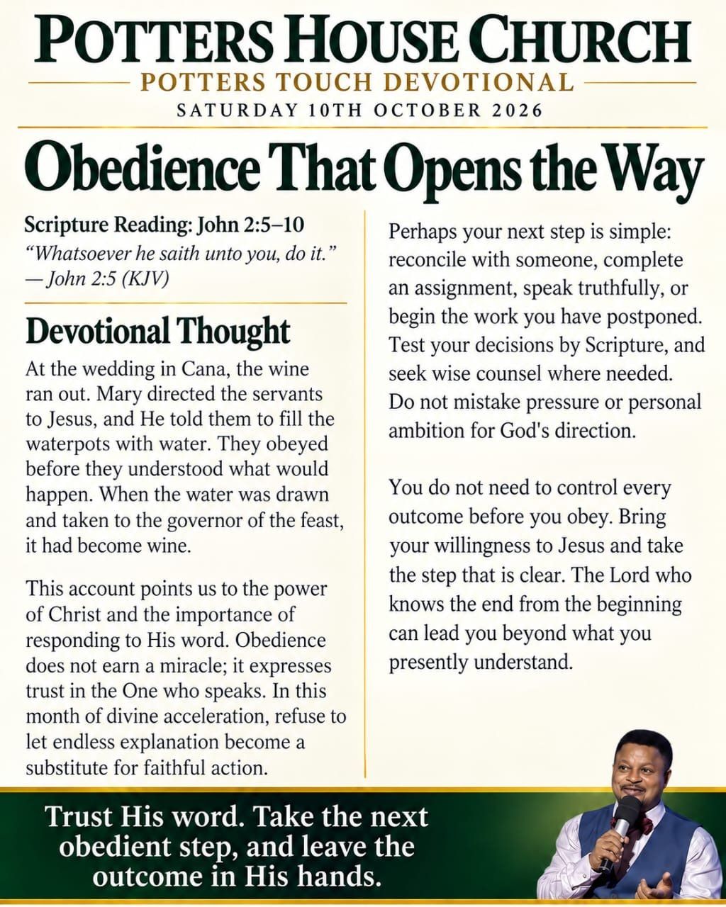 Obedience That Opens the Way devotional design
