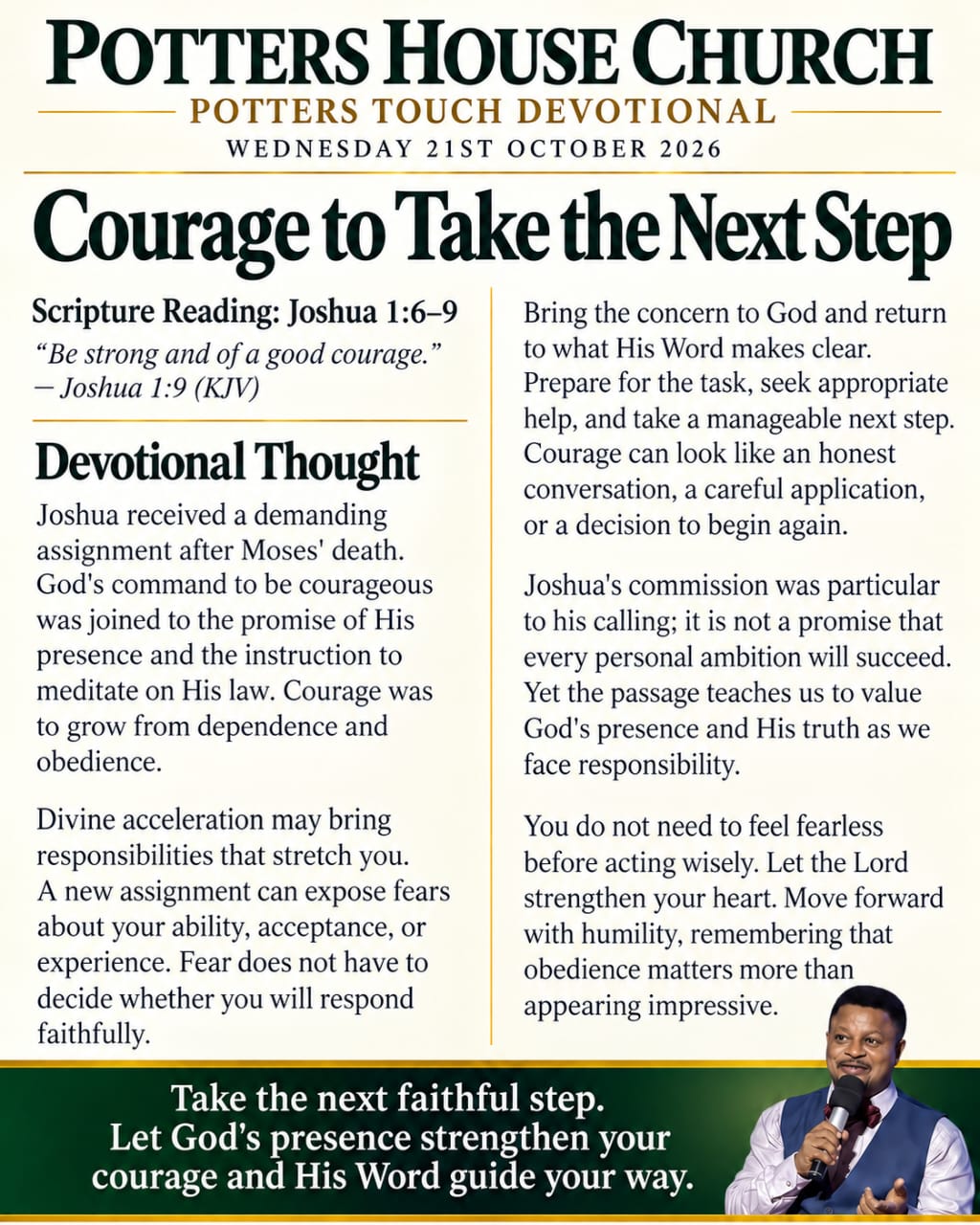Courage to Take the Next Step devotional design